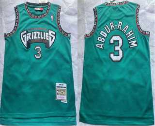 Men%27s Memphis Grizzlies #3 Shareef Abdur-Rahim 1996-97 Green Hardwood Classics Soul Swingman Throwback Jersey